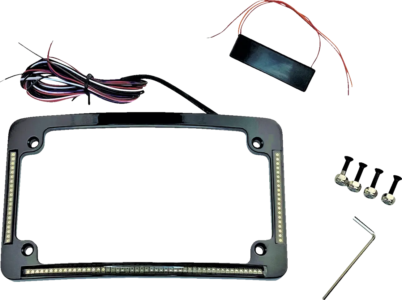 TRUFLEX RADIUS PLATE FRAME, AMBERS SIDES, RED RUN-BRAKE, BLK