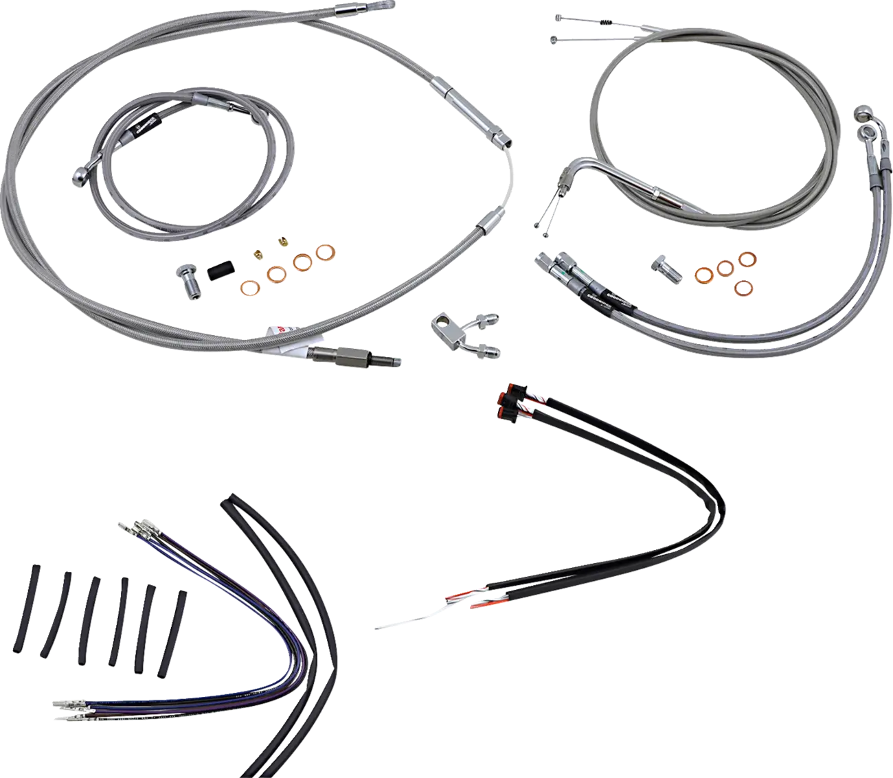 Complete Stainless Braided Handlebar Cable/Brake Line Kit