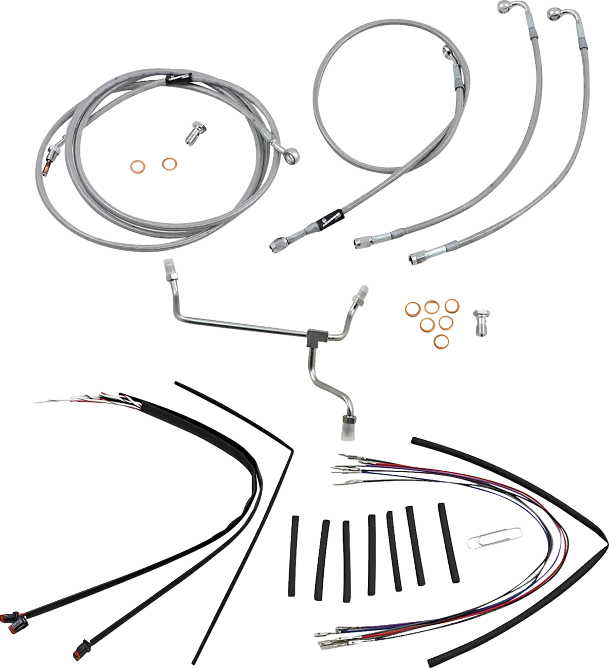 Complete Stainless Braided Handlebar Cable/Brake Line Kit