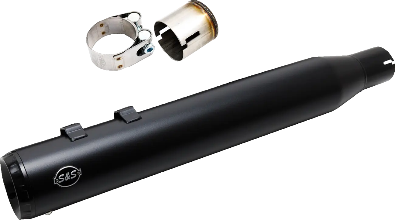 MUFFLER KIT 2-1 FOR OEM EU HEADER - 4" - M8 17-UP - BLACK