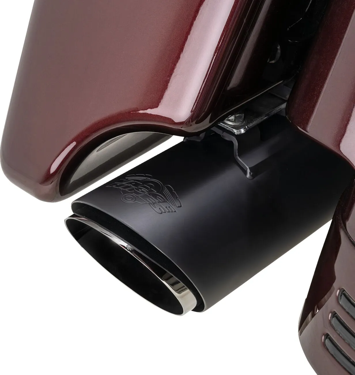 MUFFLERS TWIN SLASH ROUND BLACK TOURING