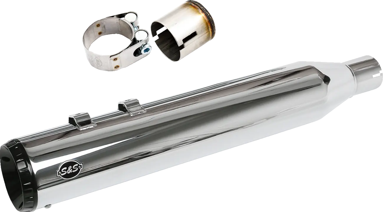MUFFLER KIT 2-1 FOR OEM EU HEADER - 4.5" - M8 17-UP - CHROME