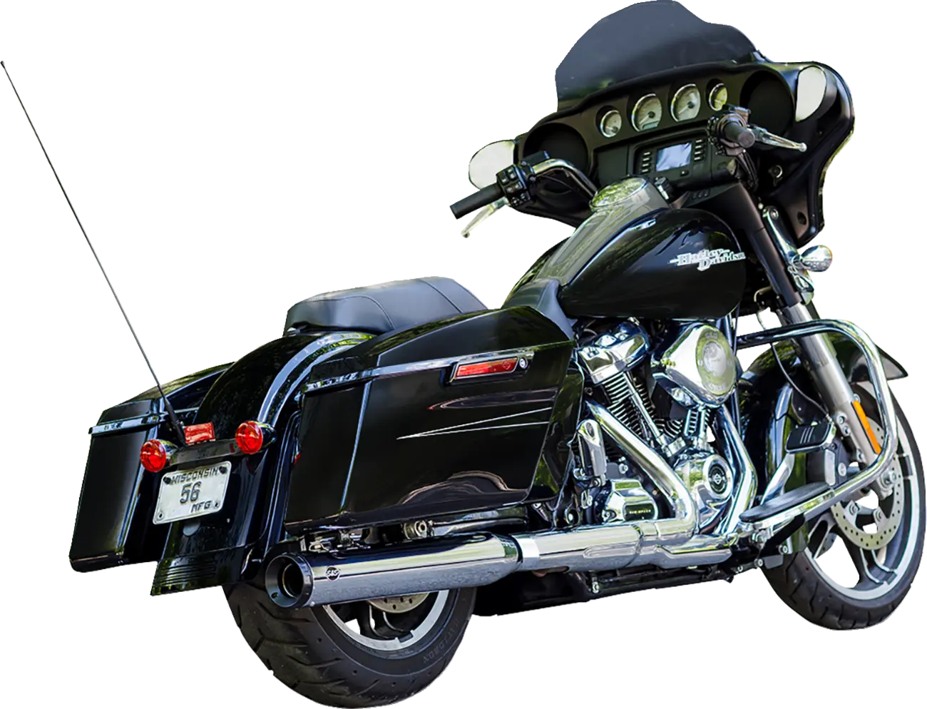 MUFFLER KIT 2-1 FOR OEM EU HEADER - 4" - M8 17-UP - CHROME