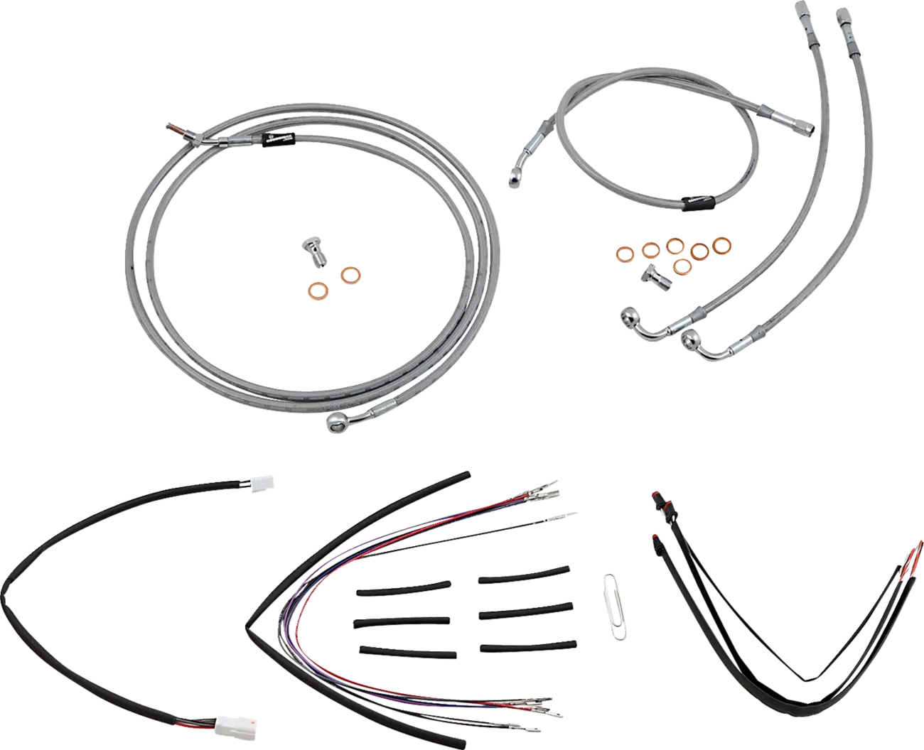 Complete Stainless Braided Handlebar Cable/Brake Line Kit