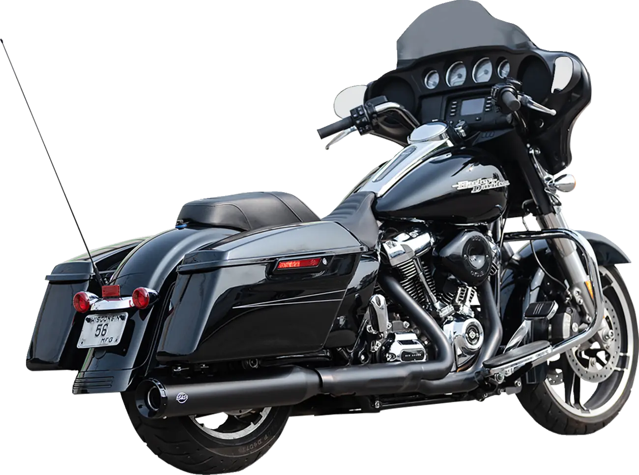 MUFFLER KIT 2-1 FOR OEM EU HEADER - 4.5" - M8 17-UP - BLACK
