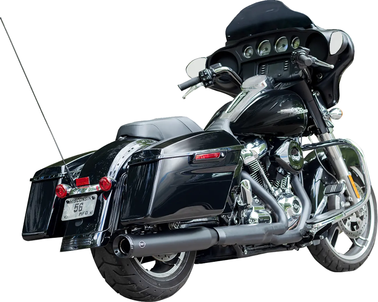 MUFFLER KIT 2-1 FOR OEM EU HEADER - 4" - M8 17-UP - BLACK