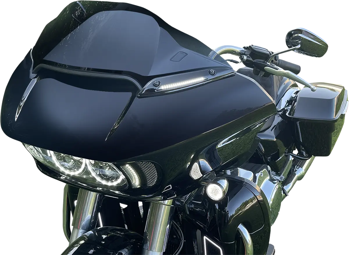 ROAD GLIDE WINDSHIELD TRIM FOR '15 - '23 -GLOSS BLACK - PAIR