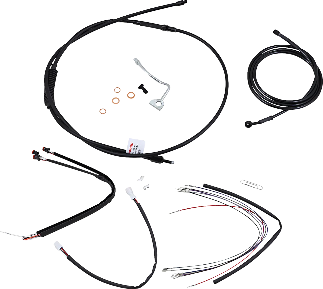 Complete Black Vinyl Handlebar Cable/Line Kit for Ape Hangers