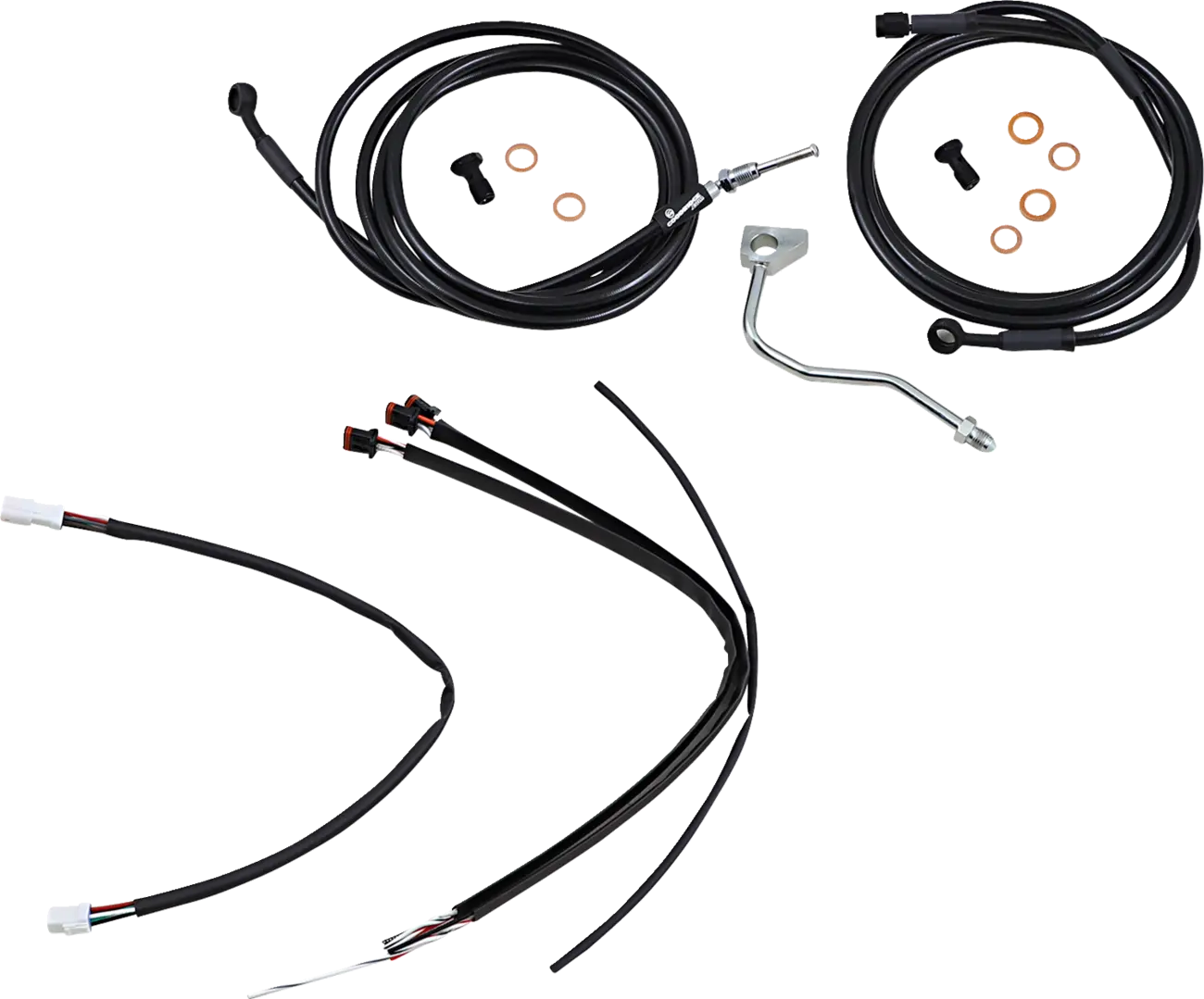 Complete Black Vinyl Handlebar Cable/Line Kit for Ape Hangers