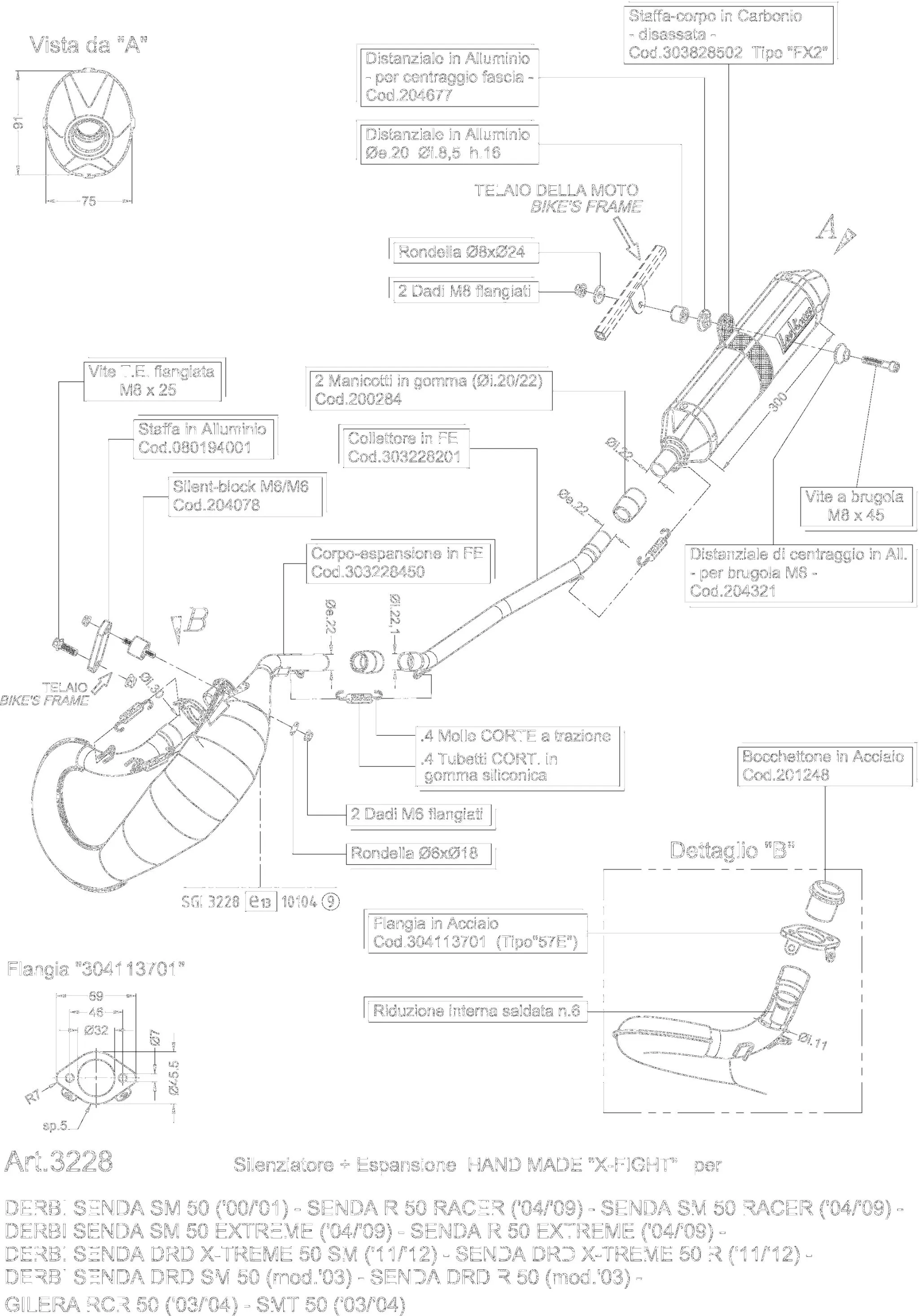 EXHAUST X-FIGHT DERBI SENDA 50