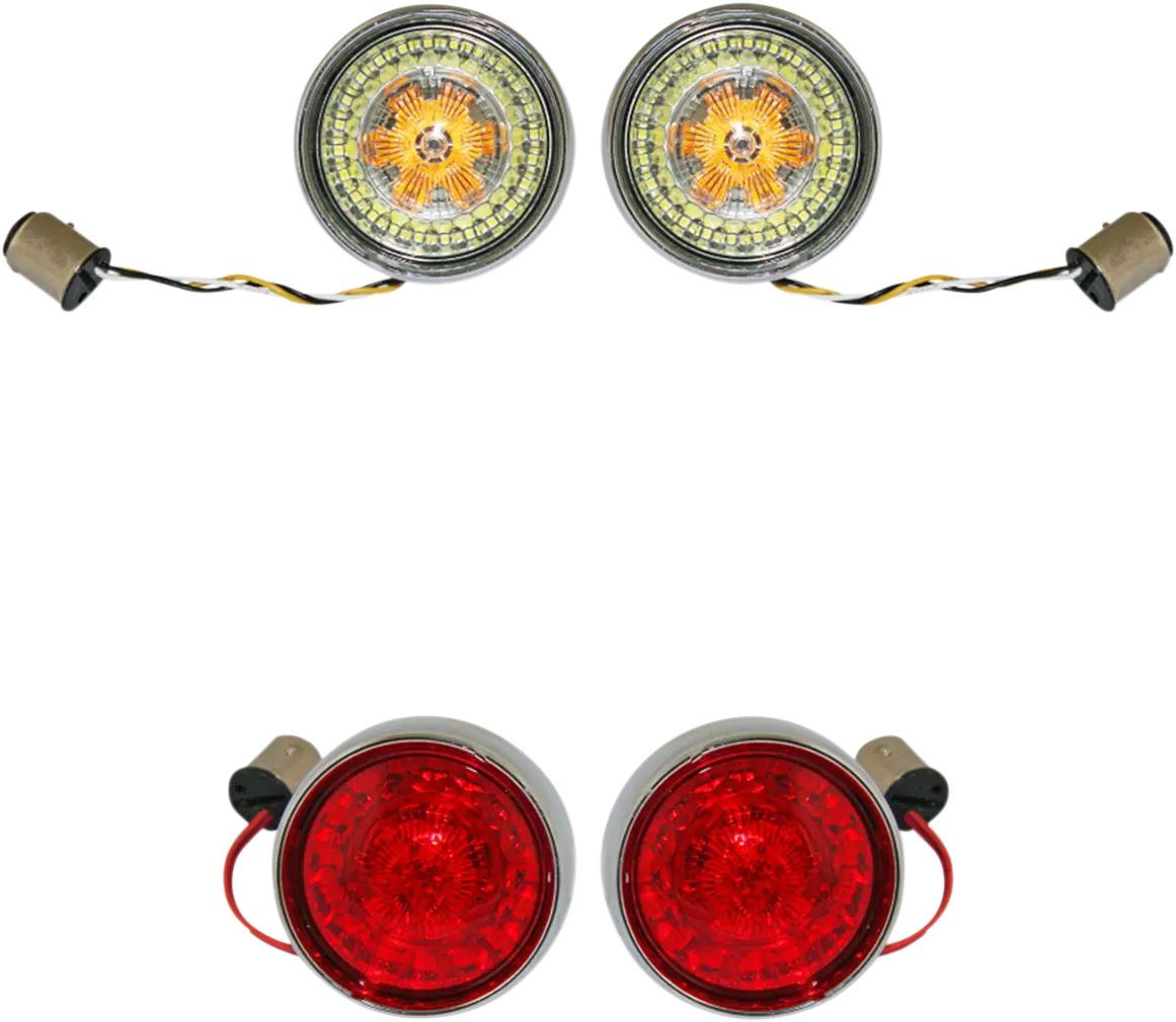 Complete Front & Rear Turn Signal Conversion Kit with Bullet Bezel Lenses