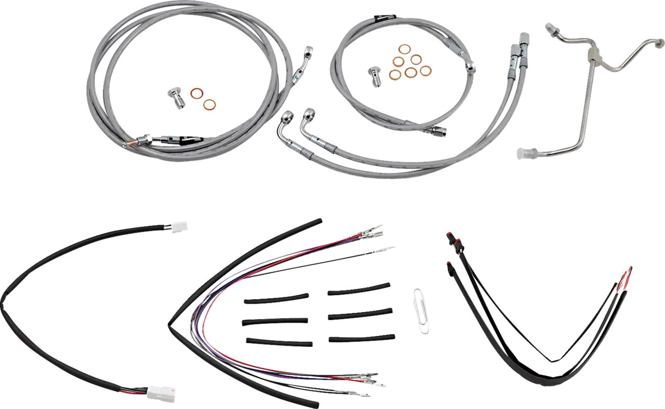 Complete Stainless Braided Handlebar Cable/Brake Line Kit