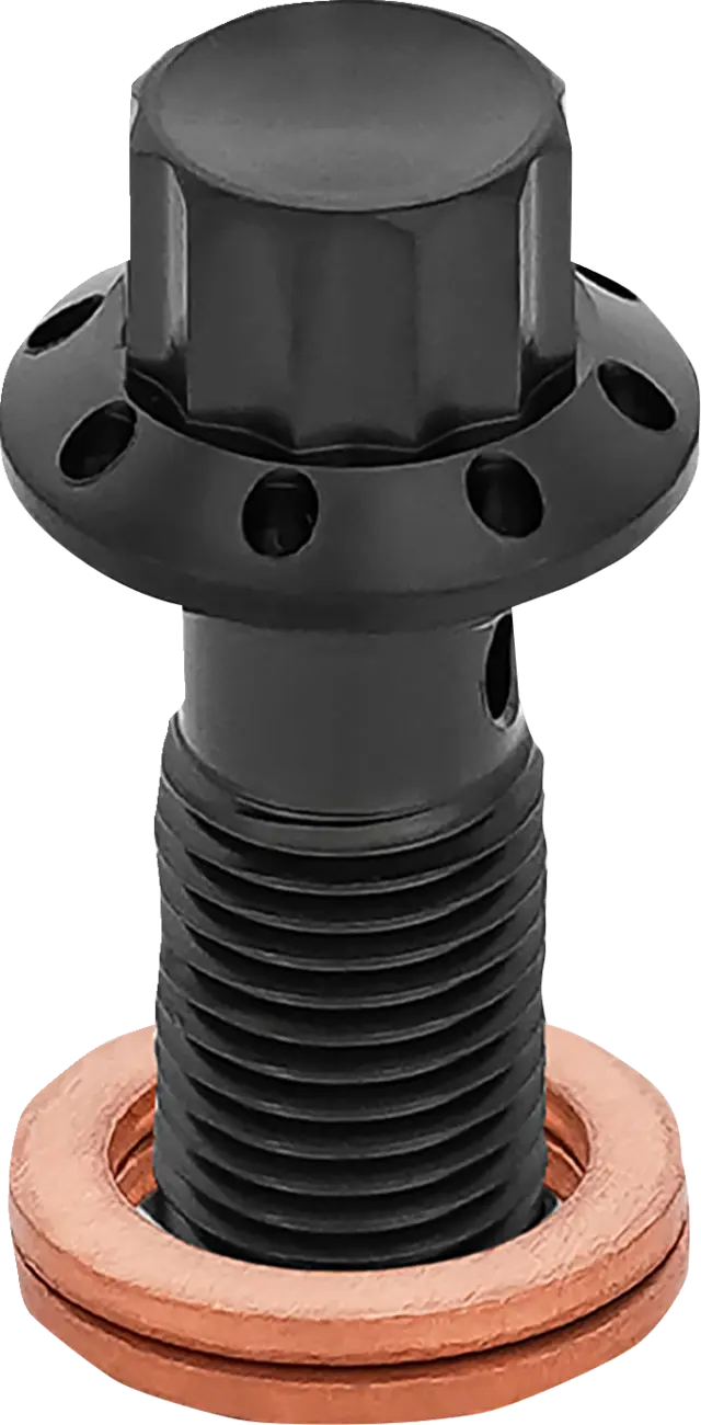 BOLT BANJO - FLT 00-07 - 3/8-24 - 12-PT - FR/RR - BLACK