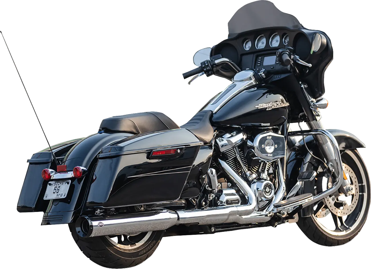 MUFFLER KIT 2-1 FOR OEM EU HEADER - 4.5" - M8 17-UP - CHROME