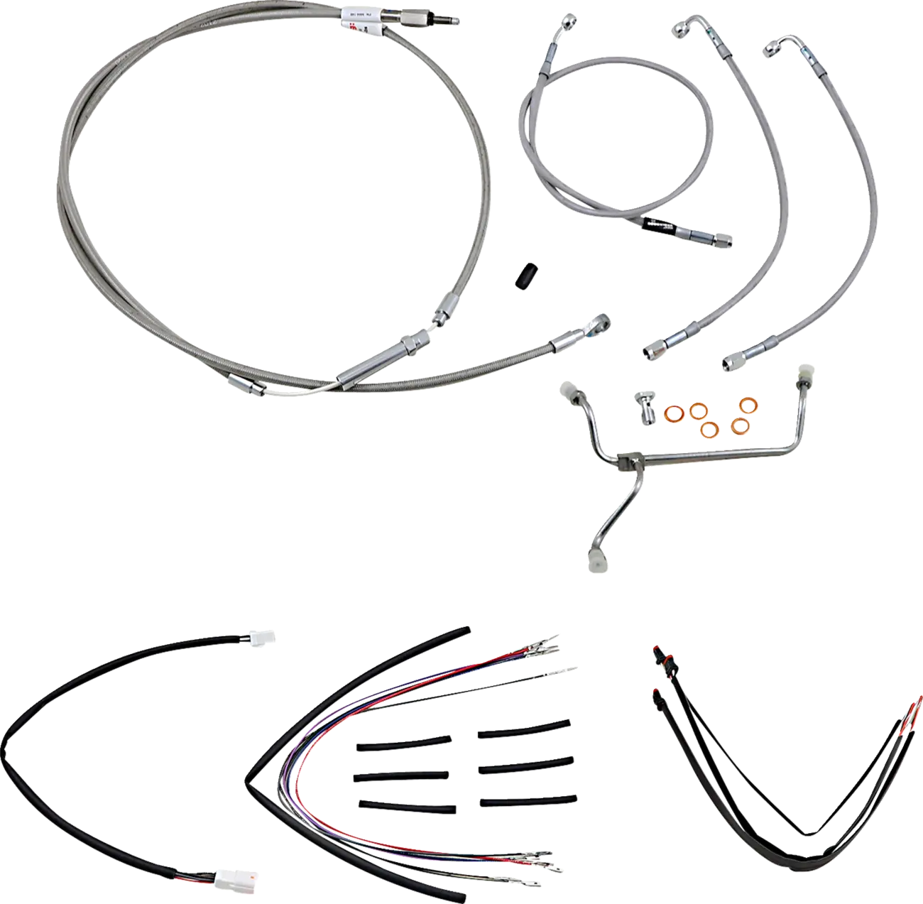 Complete Stainless Braided Handlebar Cable/Brake Line Kit