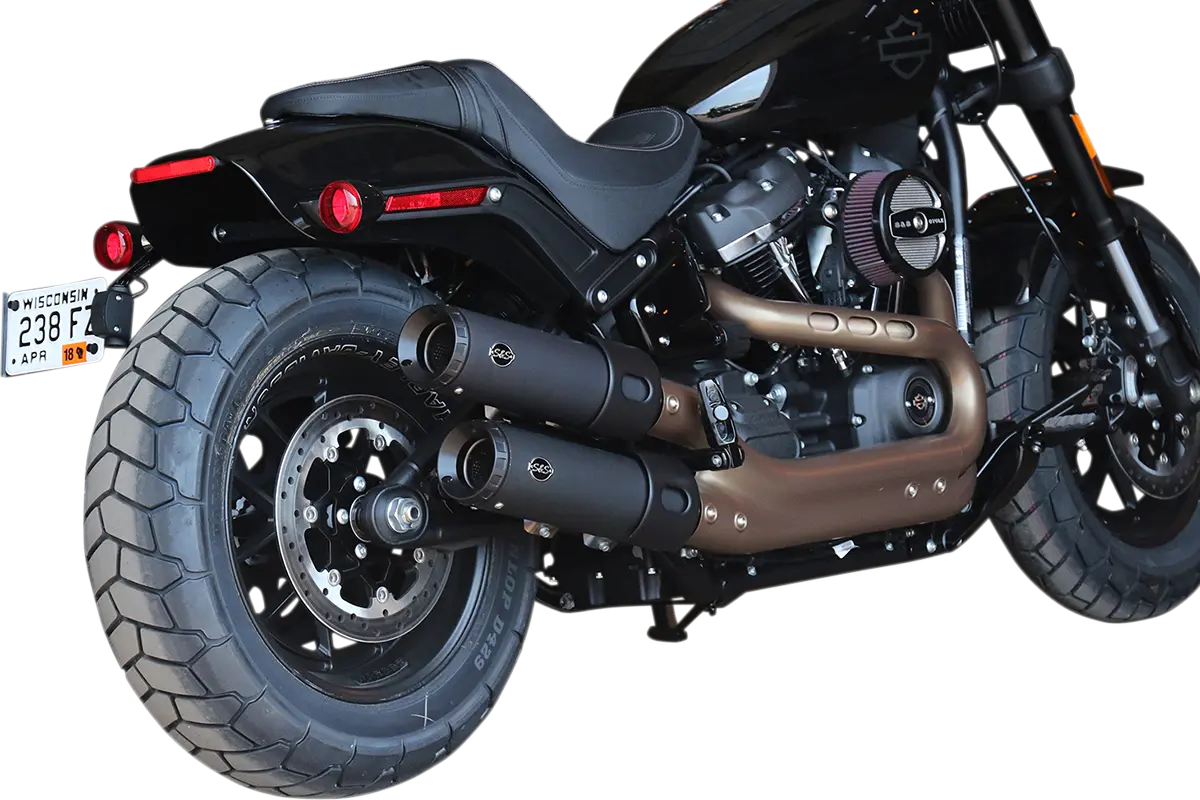 MUFFLERS - GRAND NATIONAL - M8 FAT BOB - BLACK