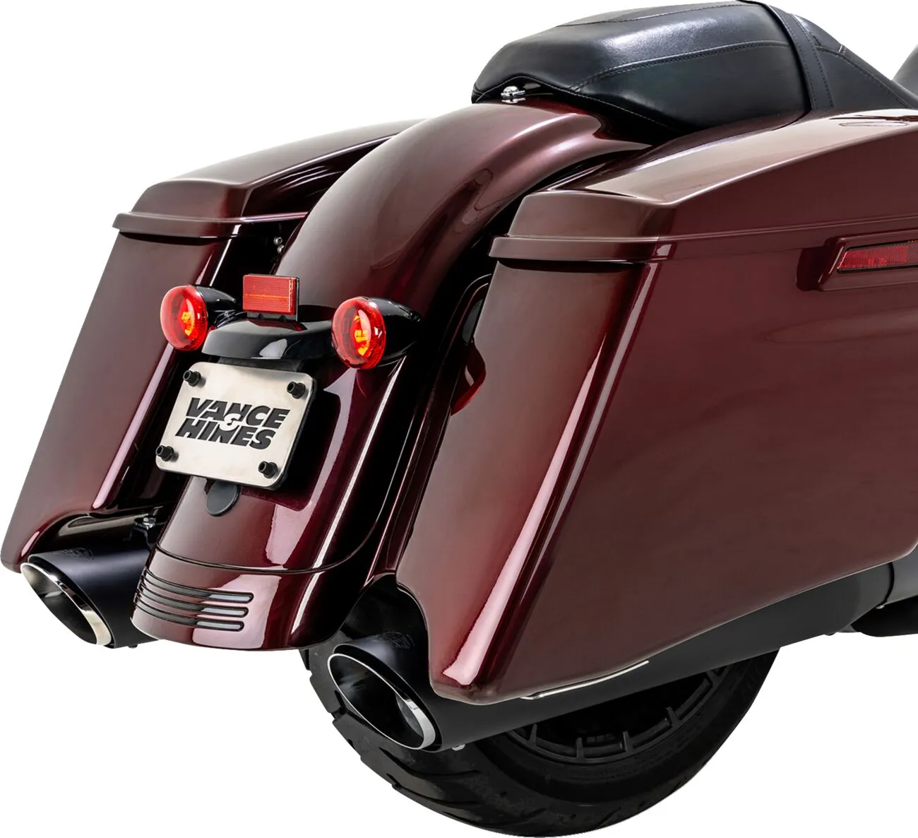 MUFFLERS TWIN SLASH ROUND BLACK TOURING