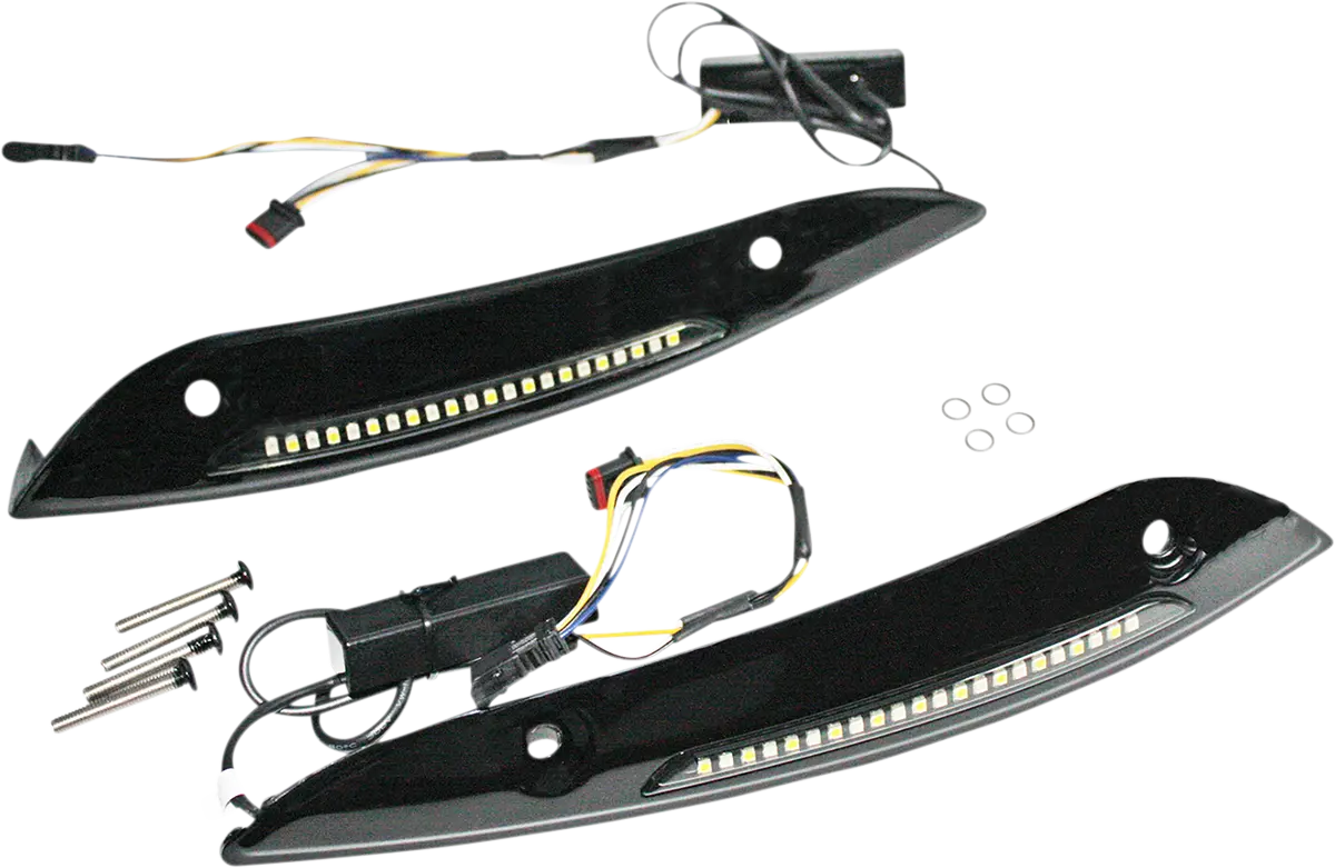 ROAD GLIDE WINDSHIELD TRIM FOR '15 - '23 -GLOSS BLACK - PAIR