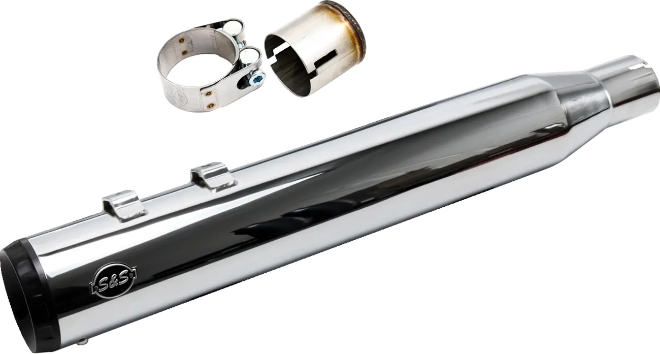 MUFFLER KIT 2-1 FOR OEM EU HEADER - 4" - M8 17-UP - CHROME