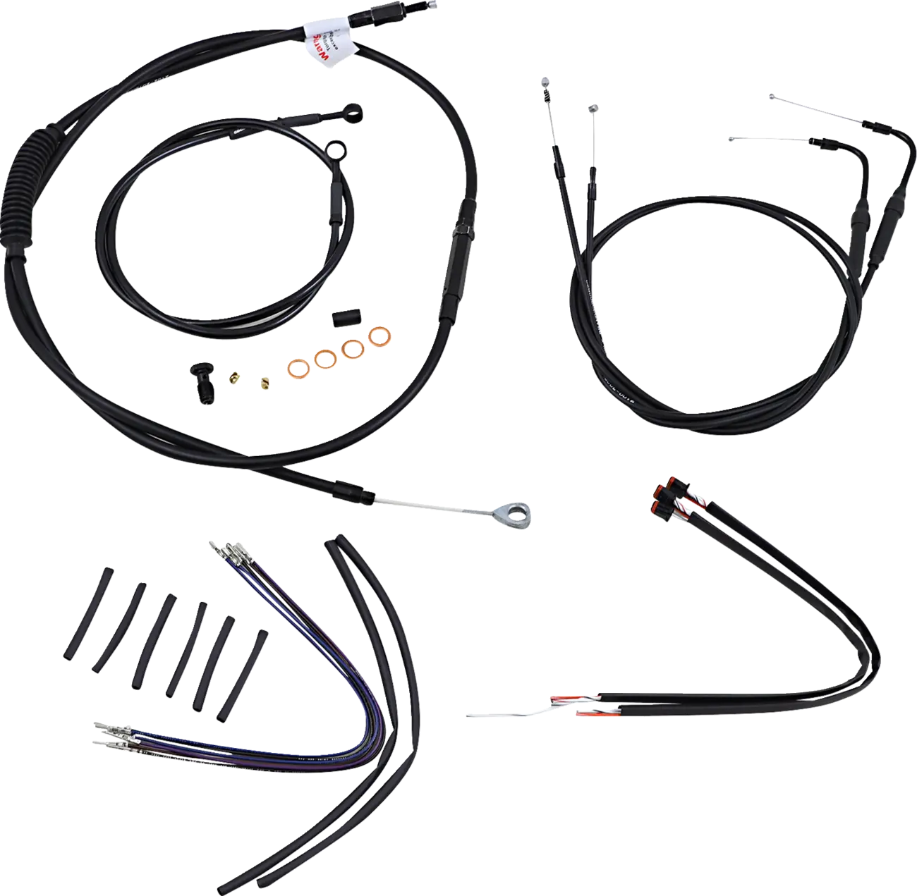Complete Black Vinyl Handlebar Cable/Line Kit for Ape Hangers