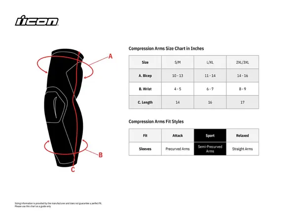 Image: Product/Part name Size Chart