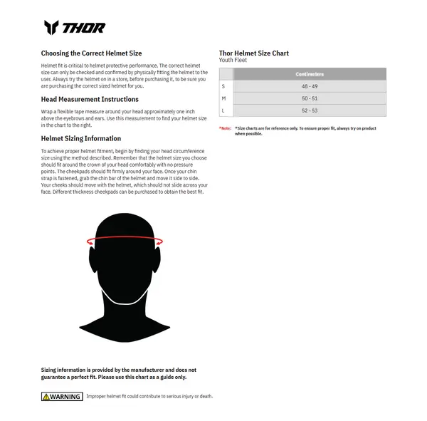 Image: Product/Part name Size Chart