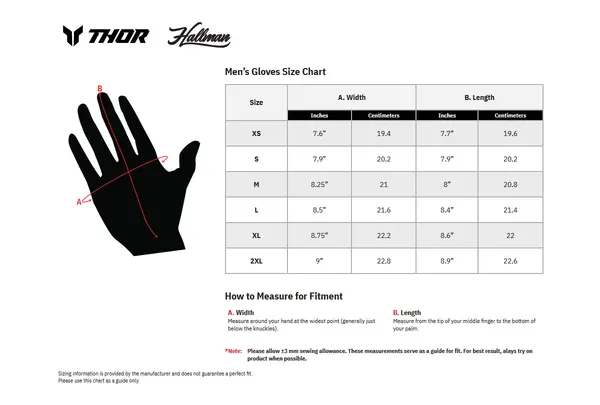 Image: Product/Part name Size Chart