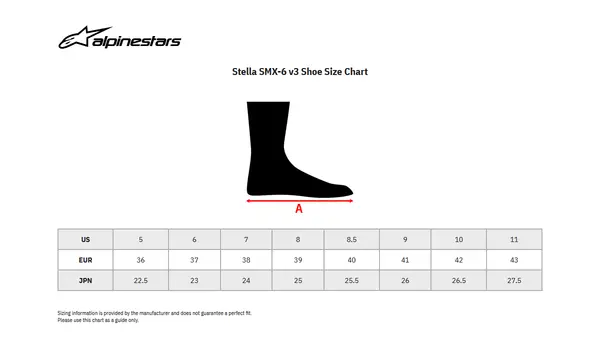 Image: Product/Part name Size Chart