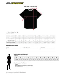 Image: Product/Part name Size Chart