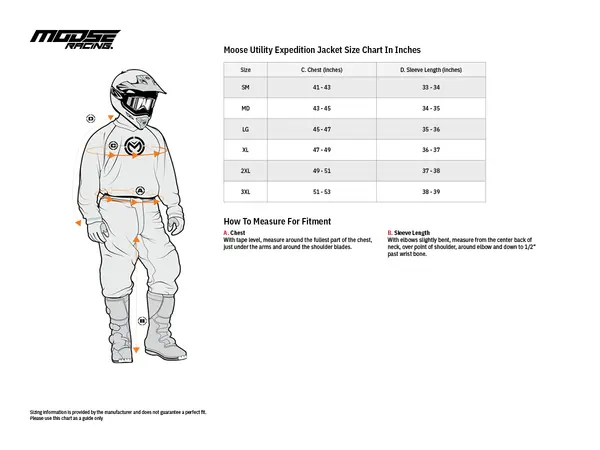 Image: Product/Part name Size Chart