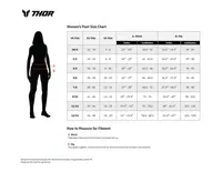 Image: Product/Part name Size Chart