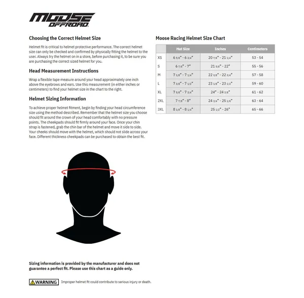Image: Product/Part name Size Chart