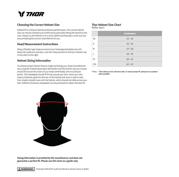 Image: Product/Part name Size Chart
