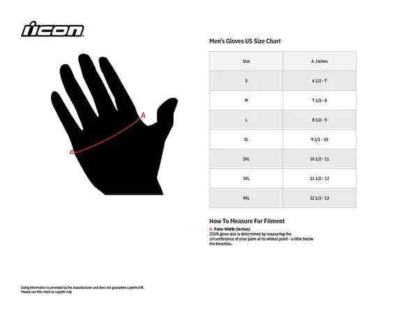 Image: Product/Part name Size Chart