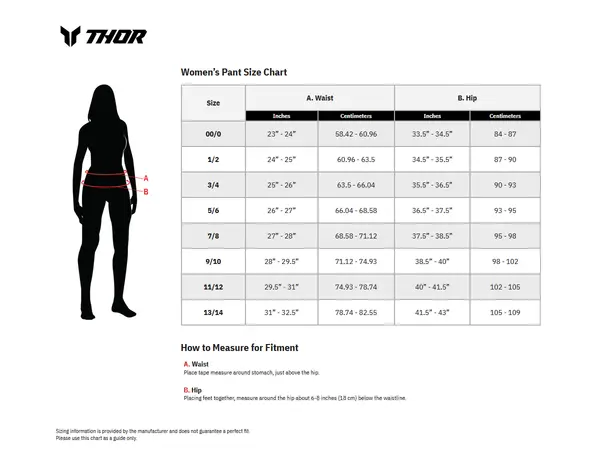 Image: Product/Part name Size Chart