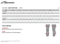 Image: Product/Part name Size Chart