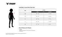 Image: Product/Part name Size Chart