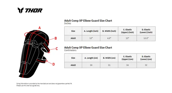 Image: Product/Part name Size Chart