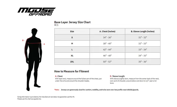 Image: Product/Part name Size Chart
