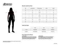 Image: Product/Part name Size Chart