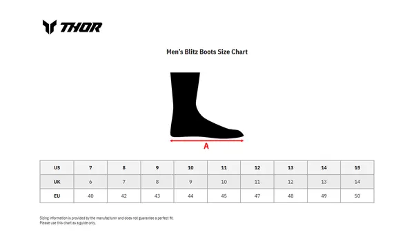 Image: Product/Part name Size Chart