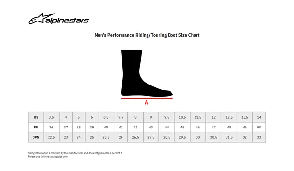 Image: Product/Part name Size Chart