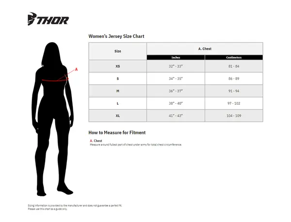 Image: Product/Part name Size Chart