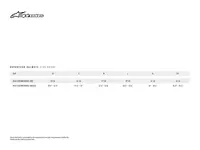 Image: Product/Part name Size Chart