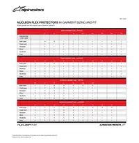Image: Product/Part name Size Chart