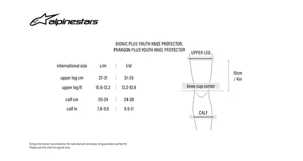 Image: Product/Part name Size Chart