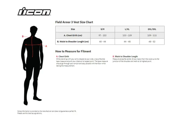 Image: Product/Part name Size Chart