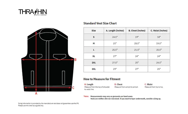 Image: Product/Part name Size Chart