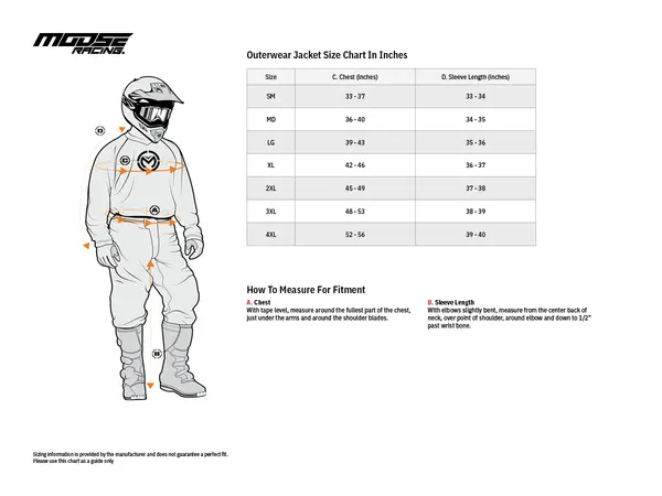 Image: Product/Part name Size Chart