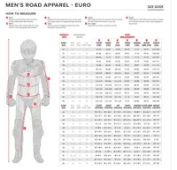 Image: Product/Part name Size Chart